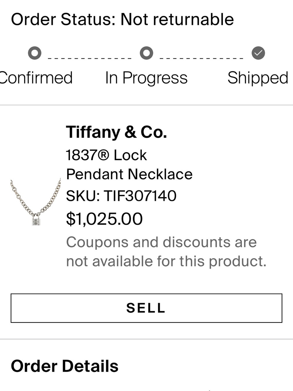 Tiffany and Co Sterling Silver Padlock Chain Necklace - Silver - Picture 4 of 6